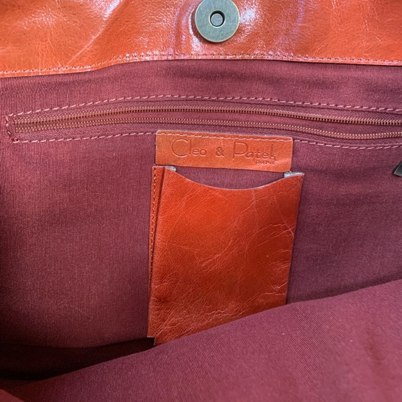 Cleo and Patek very clean red/orange leather shoulder bag - Picture 2 of 5